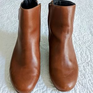 Hotter Dark Tan Leather Booties